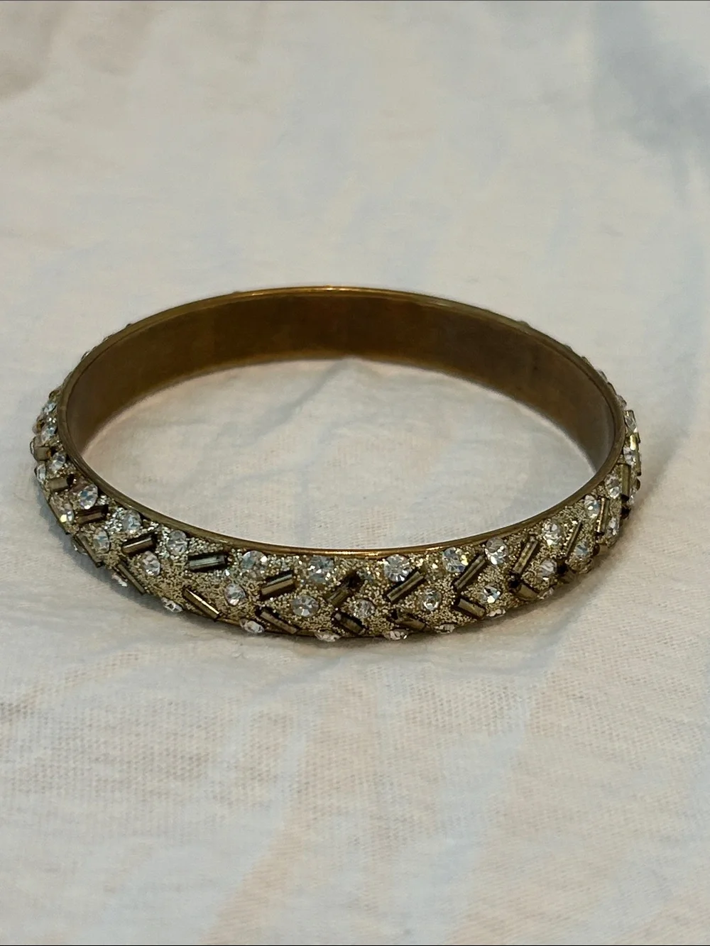 Gold-Tone Crystal Pave Bangle Bracelet - Elegant Womens Jewelry